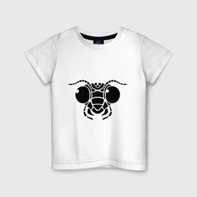 Детская футболка хлопок с принтом Насекомое в Кировске, 100% хлопок | круглый вырез горловины, полуприлегающий силуэт, длина до линии бедер | голова | муравей | муха | насекомое