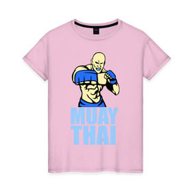Женская футболка хлопок с принтом Muay Thai (Тайский бокс) в Кировске, 100% хлопок | прямой крой, круглый вырез горловины, длина до линии бедер, слегка спущенное плечо | 