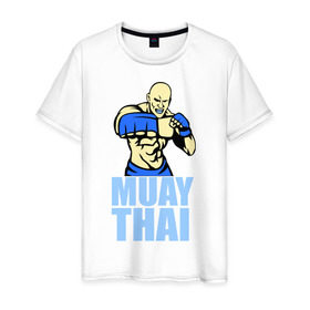 Мужская футболка хлопок с принтом Muay Thai (Тайский бокс) в Кировске, 100% хлопок | прямой крой, круглый вырез горловины, длина до линии бедер, слегка спущенное плечо. | 