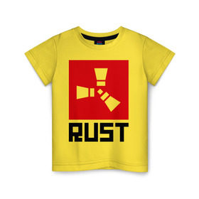 Детская футболка хлопок с принтом Rust в Кировске, 100% хлопок | круглый вырез горловины, полуприлегающий силуэт, длина до линии бедер | Тематика изображения на принте: playrust | rust | раст