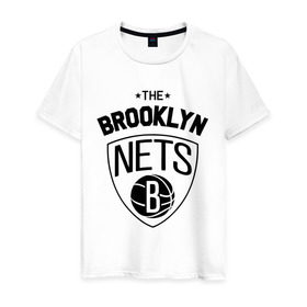 Мужская футболка хлопок с принтом The Brooklyn Nets в Кировске, 100% хлопок | прямой крой, круглый вырез горловины, длина до линии бедер, слегка спущенное плечо. | бруклин