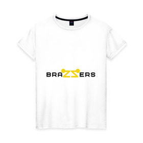 Женская футболка хлопок с принтом Brazzers в Кировске, 100% хлопок | прямой крой, круглый вырез горловины, длина до линии бедер, слегка спущенное плечо | brazzers