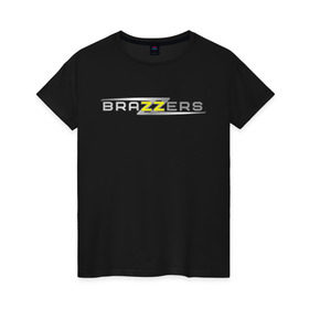 Женская футболка хлопок с принтом Brazzers в Кировске, 100% хлопок | прямой крой, круглый вырез горловины, длина до линии бедер, слегка спущенное плечо | brazzers