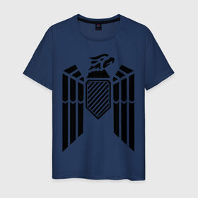 Мужская футболка хлопок с принтом Немецкий гербовый орел в Кировске, 100% хлопок | прямой крой, круглый вырез горловины, длина до линии бедер, слегка спущенное плечо. | геральдика | герб | орел | птица