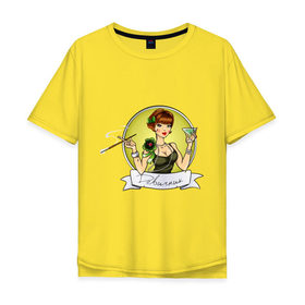 Мужская футболка хлопок Oversize с принтом Ретро девичник в Кировске, 100% хлопок | свободный крой, круглый ворот, “спинка” длиннее передней части | 
