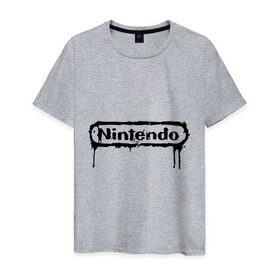 Мужская футболка хлопок с принтом Nintendo в Кировске, 100% хлопок | прямой крой, круглый вырез горловины, длина до линии бедер, слегка спущенное плечо. | баста | ноггано