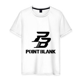 Мужская футболка хлопок с принтом Point Blank в Кировске, 100% хлопок | прямой крой, круглый вырез горловины, длина до линии бедер, слегка спущенное плечо. | pb | поинт блэнк