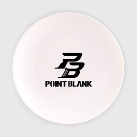 Тарелка с принтом Point Blank в Кировске, фарфор | диаметр - 210 мм
диаметр для нанесения принта - 120 мм | pb | поинт блэнк
