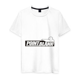 Мужская футболка хлопок с принтом Point Blank в Кировске, 100% хлопок | прямой крой, круглый вырез горловины, длина до линии бедер, слегка спущенное плечо. | 