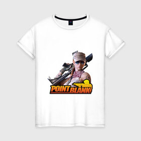 Женская футболка хлопок с принтом Point Blank в Кировске, 100% хлопок | прямой крой, круглый вырез горловины, длина до линии бедер, слегка спущенное плечо | point blank | поинт блэнк