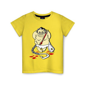 Детская футболка хлопок с принтом Пуджик (Мясник) в Кировске, 100% хлопок | круглый вырез горловины, полуприлегающий силуэт, длина до линии бедер | dota | dota2 | pudge | дота | дота2 | мясник | пудж