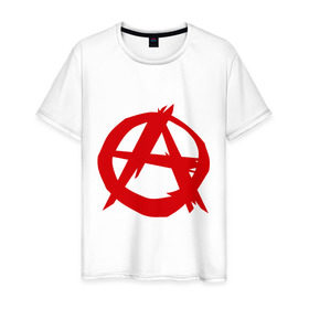 Мужская футболка хлопок с принтом Анархист в Кировске, 100% хлопок | прямой крой, круглый вырез горловины, длина до линии бедер, слегка спущенное плечо. | анархия | мама