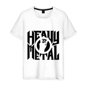 Мужская футболка хлопок с принтом Heavy metal в Кировске, 100% хлопок | прямой крой, круглый вырез горловины, длина до линии бедер, слегка спущенное плечо. | heavy | metal | music | металл | музыка | тяжелый | хеви | хэви | хэви метал