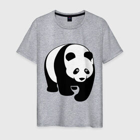 Мужская футболка хлопок с принтом Панда в Кировске, 100% хлопок | прямой крой, круглый вырез горловины, длина до линии бедер, слегка спущенное плечо. | панда