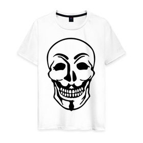 Мужская футболка хлопок с принтом Анонимус - череп в Кировске, 100% хлопок | прямой крой, круглый вырез горловины, длина до линии бедер, слегка спущенное плечо. | Тематика изображения на принте: скелет