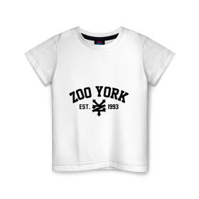 Детская футболка хлопок с принтом Zoo York в Кировске, 100% хлопок | круглый вырез горловины, полуприлегающий силуэт, длина до линии бедер | 300 | york | zoo | антибренд | зоо | йорк
