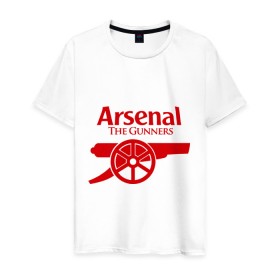 Мужская футболка хлопок с принтом Arsenal в Кировске, 100% хлопок | прямой крой, круглый вырез горловины, длина до линии бедер, слегка спущенное плечо. | арсенал | лондон