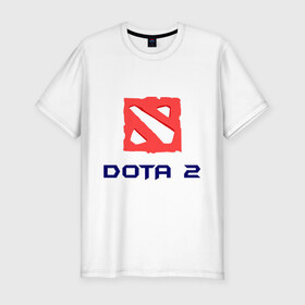 Мужская футболка премиум с принтом Dota 2 logo в Кировске, 92% хлопок, 8% лайкра | приталенный силуэт, круглый вырез ворота, длина до линии бедра, короткий рукав | Тематика изображения на принте: 