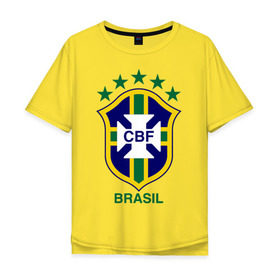 Мужская футболка хлопок Oversize с принтом Сборная Бразилии по футболу в Кировске, 100% хлопок | свободный крой, круглый ворот, “спинка” длиннее передней части | бразилия