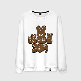 Мужской свитшот хлопок с принтом Шоколадные кролики в Кировске, 100% хлопок |  | Тематика изображения на принте: chocolate | death | rabbit | еда | зайцы | заяц | зверь | кролик | шоколад