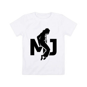 Детская футболка хлопок с принтом Майкл Джексон в Кировске, 100% хлопок | круглый вырез горловины, полуприлегающий силуэт, длина до линии бедер | jackson | king | michael | music | pop | джексон | джэксон | король | майкл | музыка | поп | попса