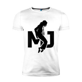 Мужская футболка премиум с принтом Майкл Джексон в Кировске, 92% хлопок, 8% лайкра | приталенный силуэт, круглый вырез ворота, длина до линии бедра, короткий рукав | jackson | king | michael | music | pop | джексон | джэксон | король | майкл | музыка | поп | попса
