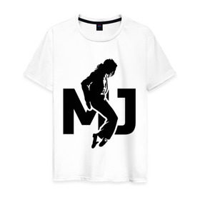 Мужская футболка хлопок с принтом Майкл Джексон в Кировске, 100% хлопок | прямой крой, круглый вырез горловины, длина до линии бедер, слегка спущенное плечо. | jackson | king | michael | music | pop | джексон | джэксон | король | майкл | музыка | поп | попса