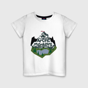 Детская футболка хлопок с принтом Arctic monkeys mountain в Кировске, 100% хлопок | круглый вырез горловины, полуприлегающий силуэт, длина до линии бедер | arctic monkeys