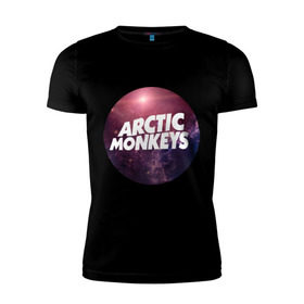 Мужская футболка премиум с принтом Arctic monkeys space logo в Кировске, 92% хлопок, 8% лайкра | приталенный силуэт, круглый вырез ворота, длина до линии бедра, короткий рукав | Тематика изображения на принте: arctic monkeys