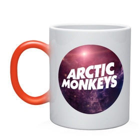 Кружка хамелеон с принтом Arctic monkeys space logo в Кировске, керамика | меняет цвет при нагревании, емкость 330 мл | arctic monkeys