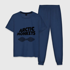 Мужская пижама хлопок с принтом Arctic monkeys wave в Кировске, 100% хлопок | брюки и футболка прямого кроя, без карманов, на брюках мягкая резинка на поясе и по низу штанин
 | arctic monkeys