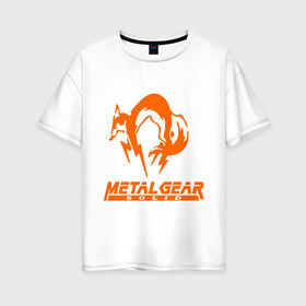 Женская футболка хлопок Oversize с принтом Metal Gear Solid Fox в Кировске, 100% хлопок | свободный крой, круглый ворот, спущенный рукав, длина до линии бедер
 | лиса