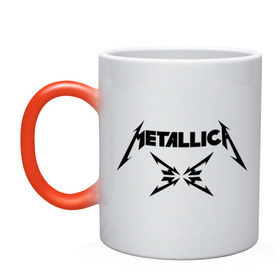 Кружка хамелеон с принтом Metallica в Кировске, керамика | меняет цвет при нагревании, емкость 330 мл | металлика