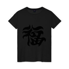 Женская футболка хлопок с принтом Японский иероглиф - Удача в Кировске, 100% хлопок | прямой крой, круглый вырез горловины, длина до линии бедер, слегка спущенное плечо | иероглиф | каллиграфия | китай | удача | япония