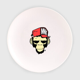 Тарелка 3D с принтом Monkey Swag в Кировске, фарфор | диаметр - 210 мм
диаметр для нанесения принта - 120 мм | cap | hat | head | mnk | monkey | swag | голова | кепка | мартышка | обезьяна | свэг