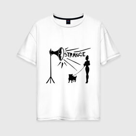 Женская футболка хлопок Oversize с принтом Depeche mode strange в Кировске, 100% хлопок | свободный крой, круглый ворот, спущенный рукав, длина до линии бедер
 | depeche mode | депеш мод | дипи шмот | меломанам | музыка