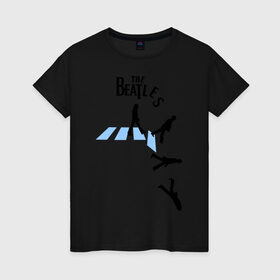 Женская футболка хлопок с принтом The Beatles break down в Кировске, 100% хлопок | прямой крой, круглый вырез горловины, длина до линии бедер, слегка спущенное плечо | beatles | break | down | битлз | группа | падение