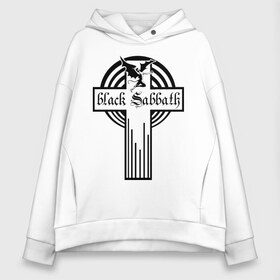 Женское худи Oversize хлопок с принтом Black Sabbath в Кировске, френч-терри — 70% хлопок, 30% полиэстер. Мягкий теплый начес внутри —100% хлопок | боковые карманы, эластичные манжеты и нижняя кромка, капюшон на магнитной кнопке | black sabbath