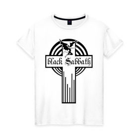Женская футболка хлопок с принтом Black Sabbath в Кировске, 100% хлопок | прямой крой, круглый вырез горловины, длина до линии бедер, слегка спущенное плечо | black sabbath