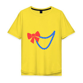 Мужская футболка хлопок Oversize с принтом Бусы в Кировске, 100% хлопок | свободный крой, круглый ворот, “спинка” длиннее передней части | бант | бижутерия | бусы | ожерелье | украшение