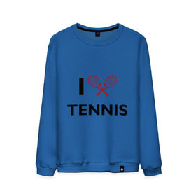 Мужской свитшот хлопок с принтом I Love Tennis в Кировске, 100% хлопок |  | Тематика изображения на принте: ракетка | тенис | теннис | теннисист