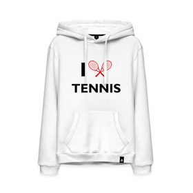 Мужская толстовка хлопок с принтом I Love Tennis в Кировске, френч-терри, мягкий теплый начес внутри (100% хлопок) | карман-кенгуру, эластичные манжеты и нижняя кромка, капюшон с подкладом и шнурком | Тематика изображения на принте: ракетка | тенис | теннис | теннисист