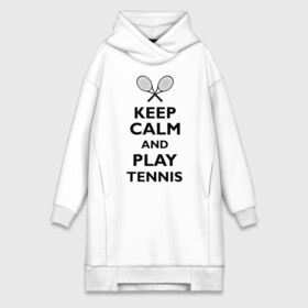 Платье-худи хлопок с принтом Play tennis в Кировске,  |  | ракетка | тенис | теннис | теннисист