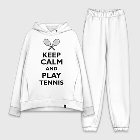 Женский костюм хлопок Oversize с принтом Play tennis в Кировске,  |  | ракетка | тенис | теннис | теннисист