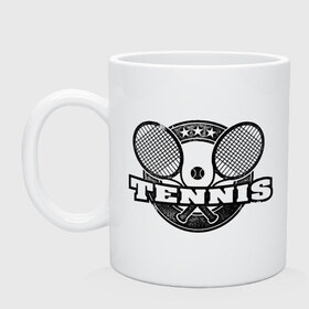 Кружка с принтом Tennis в Кировске, керамика | объем — 330 мл, диаметр — 80 мм. Принт наносится на бока кружки, можно сделать два разных изображения | ракетка | тенис | теннис | теннисист