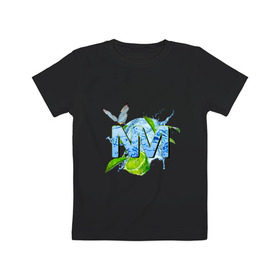 Детская футболка хлопок с принтом NM в Кировске, 100% хлопок | круглый вырез горловины, полуприлегающий силуэт, длина до линии бедер | бабочка
