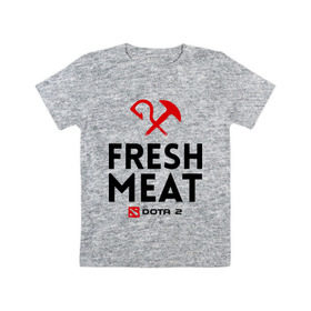 Детская футболка хлопок с принтом Fresh meat в Кировске, 100% хлопок | круглый вырез горловины, полуприлегающий силуэт, длина до линии бедер | dota | fresh | meat | pudge | дота | мясо | пудж | свежее