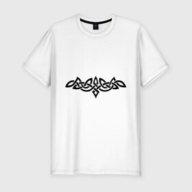 Мужская футболка премиум с принтом Кельтский узор в Кировске, 92% хлопок, 8% лайкра | приталенный силуэт, круглый вырез ворота, длина до линии бедра, короткий рукав | кельт | орнамент | тату | узор