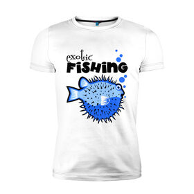 Мужская футболка премиум с принтом Экзотическая рыбалка в Кировске, 92% хлопок, 8% лайкра | приталенный силуэт, круглый вырез ворота, длина до линии бедра, короткий рукав | exotic | fishing | еж | рыбалка | экзотическая