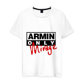 Мужская футболка хлопок с принтом Armin only - mirage в Кировске, 100% хлопок | прямой крой, круглый вырез горловины, длина до линии бедер, слегка спущенное плечо. | addicted | buuren | mirage | van | аrmin